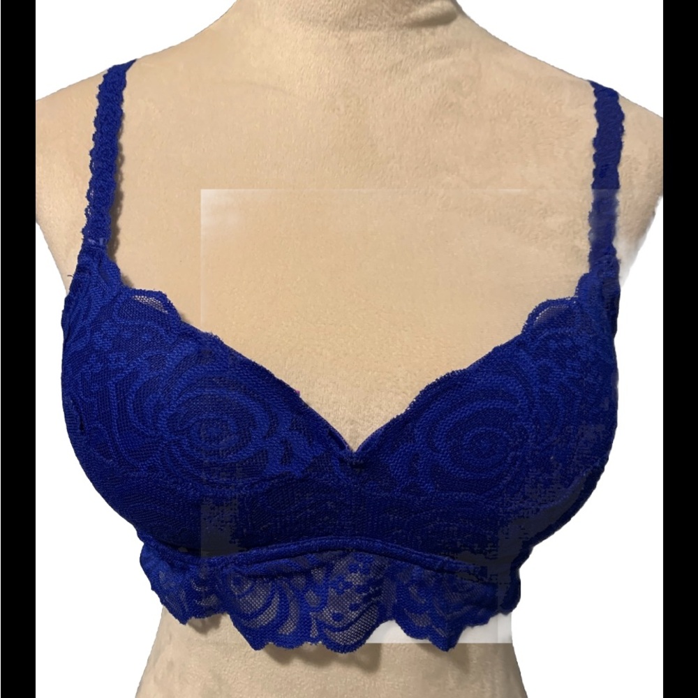 Pink by Victoria Secret Lace Bralette Purple  Underwire Size Medium